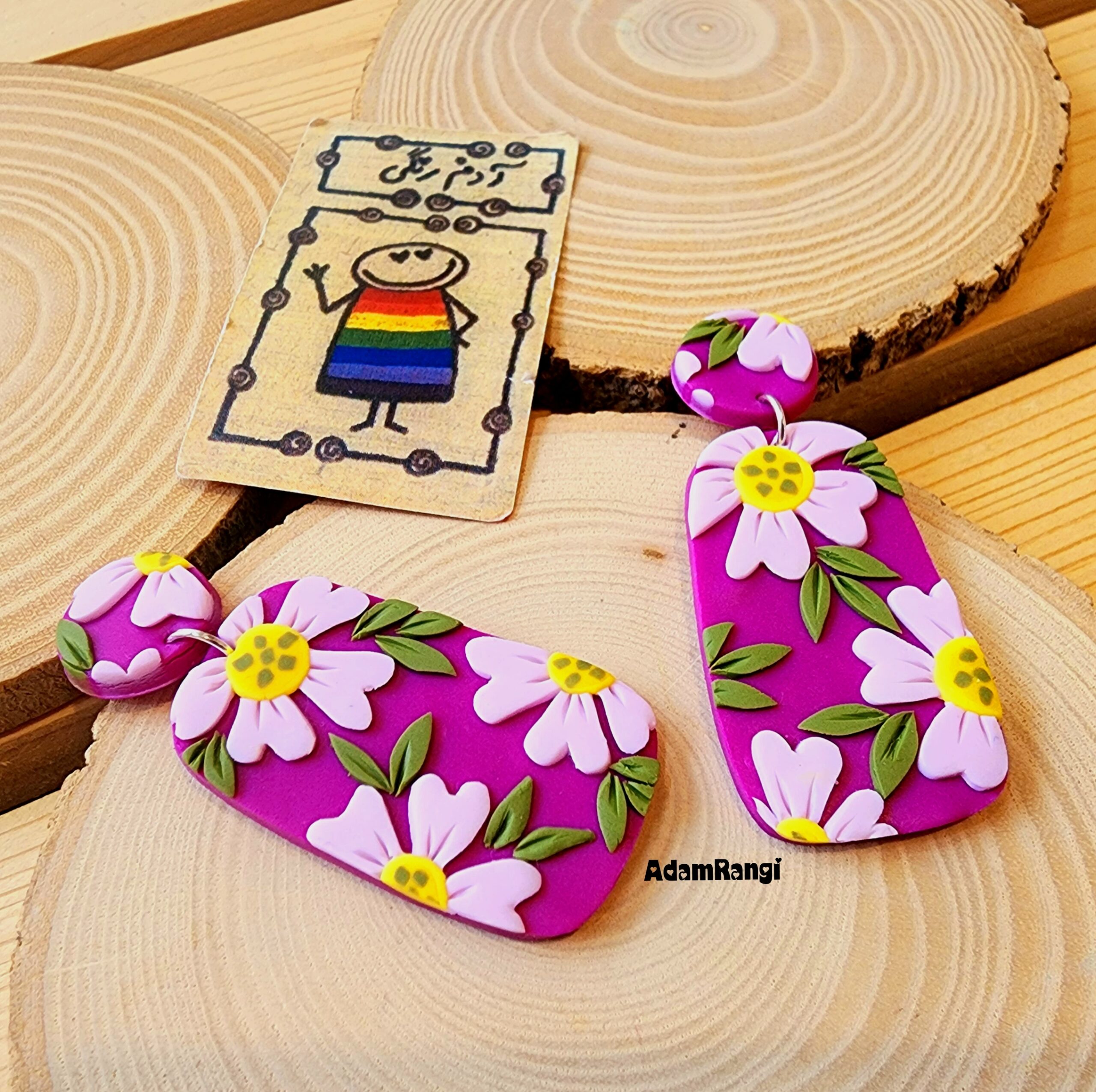 گوشواره فانتزی پلیمری - کد ۱